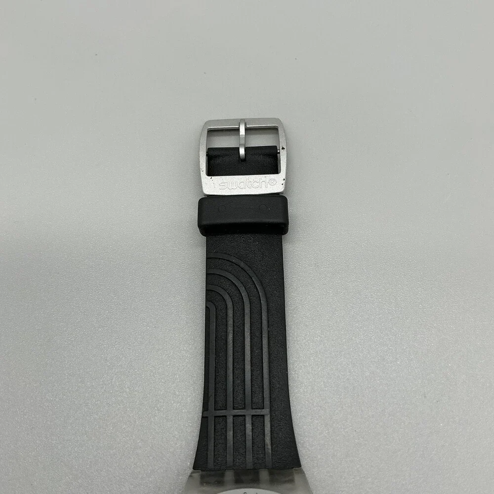 Swatch Irony Diaphane Athens 2004 Mens Watch 42mm Black Chronograph New Battery